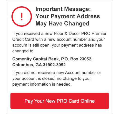 Floor Decor Pro Premier Credit Card Home
