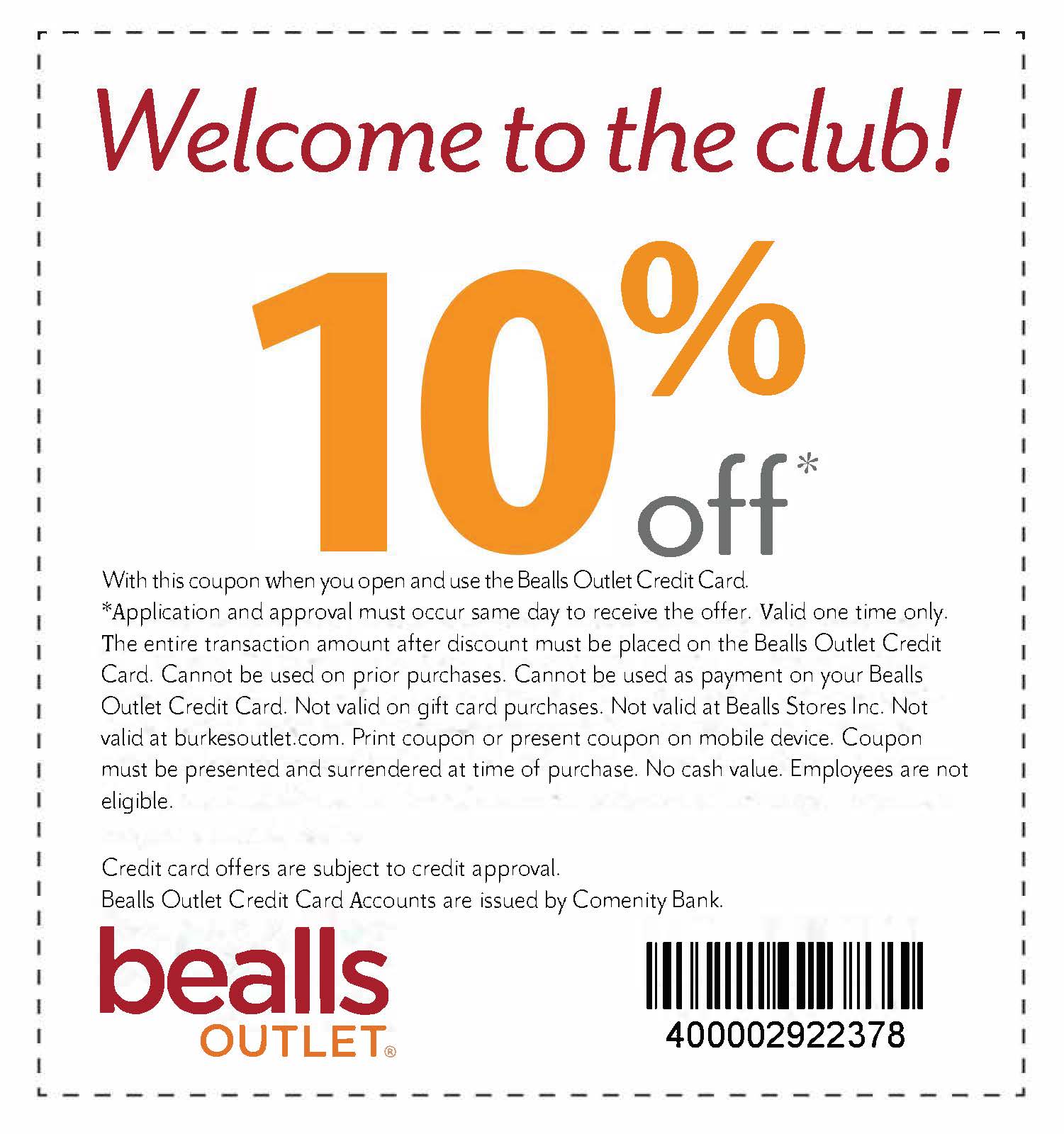 Welcome to the club! 10% off with this coupon. (disclosure at bottom of coupon)